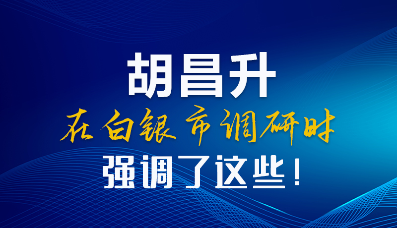 图解|胡昌升在白银市调研时强调了这些！