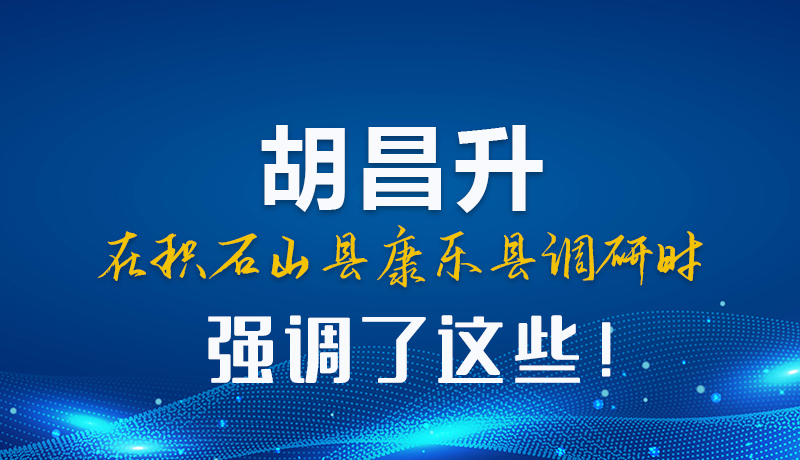 图解|胡昌升在积石山县康乐县调研时强调这些！
