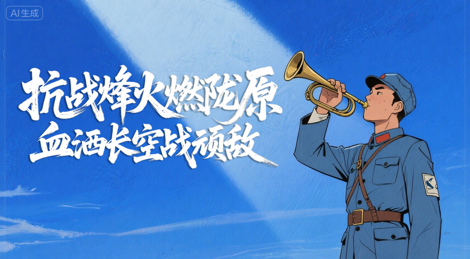 【甘快看】AI手绘|抗战烽火燃陇原 血洒长空战顽敌