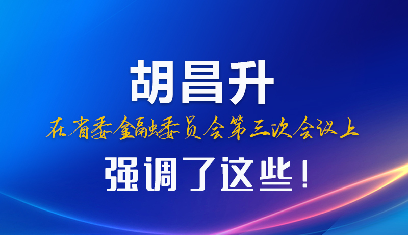 图解|胡昌升在省委金融委员会第三次会议上强调了这些!