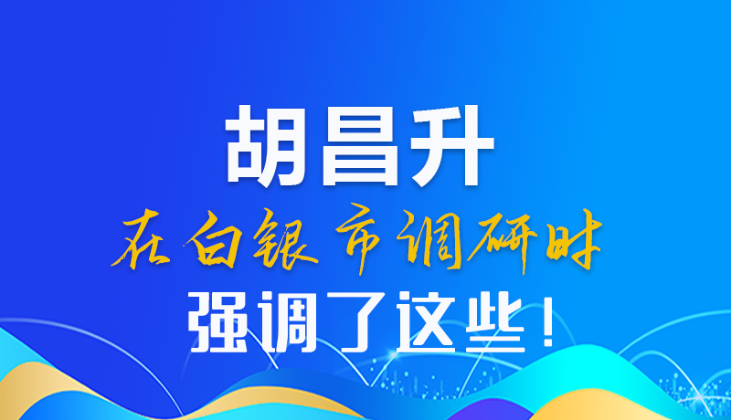 图解|胡昌升在白银市调研时强调了这些！