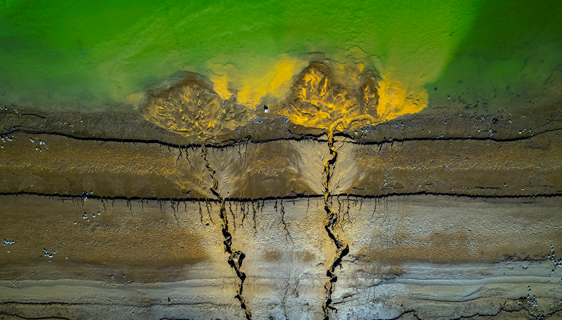 刘家峡水库：裸露滩涂绽放潮汐树