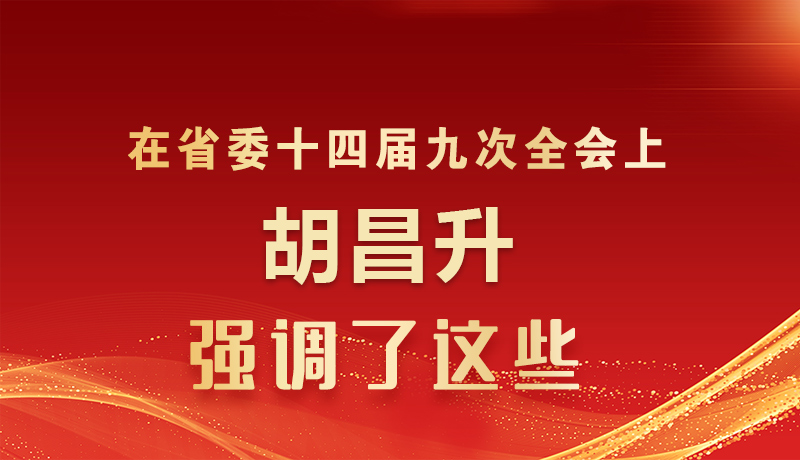 图解|在省委十四届九次全会上 胡昌升强调了这些！