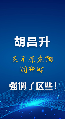 图解|胡昌升在平凉庆阳调研时强调了这些！