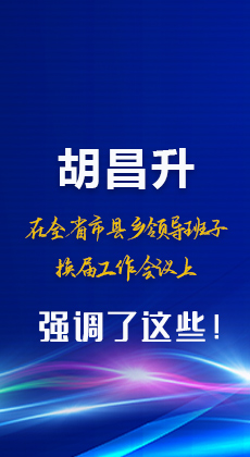 图解|胡昌升在全省市县乡领导班子换届工作会议上强调了这些！