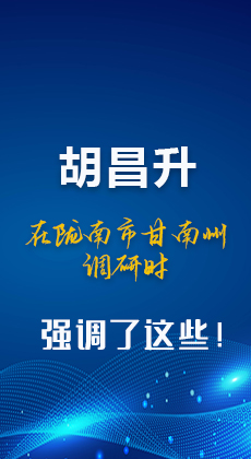 图解|胡昌升在陇南市甘南州调研时强调了这些！