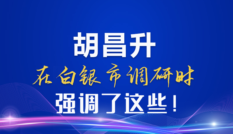 图解|胡昌升在白银市调研时强调了这些!