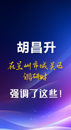 图解|胡昌升在兰州市城关区调研时强调了这些！