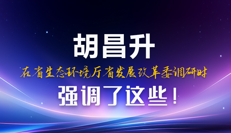 图解|胡昌升在省生态环境厅省发展改革委调研时强调了这些！
