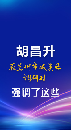 图解|胡昌升在兰州市城关区调研时强调了这些