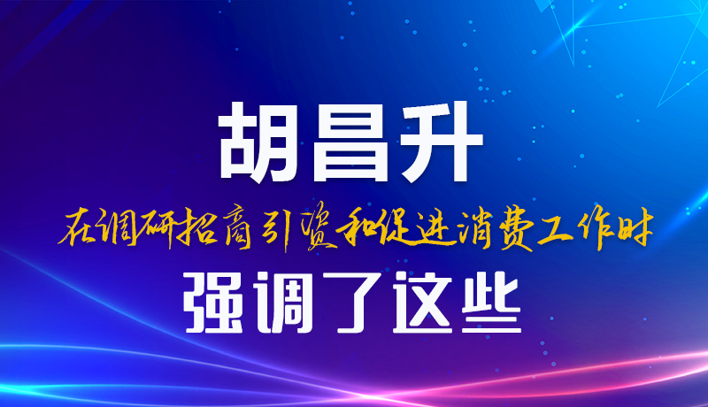 图解|胡昌升在调研招商引资和促进消费工作时强调了这些