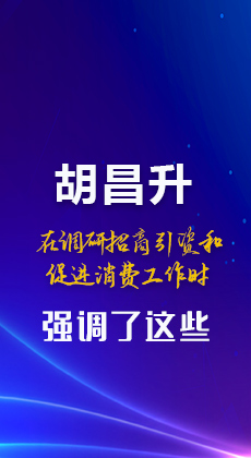 图解|胡昌升在调研招商引资和促进消费工作时强调了这些