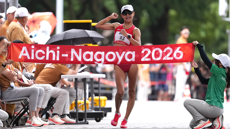 亚运会丨田径——杨柳静夺得女子半程马拉松竞走冠军