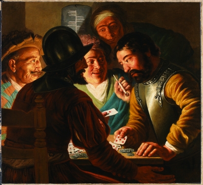 玩牌者(油画)约1625年扬·利文斯莱顿收藏馆