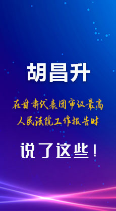 图解|胡昌升在甘肃代表团审议最高人民法院工作报告时说了这些！