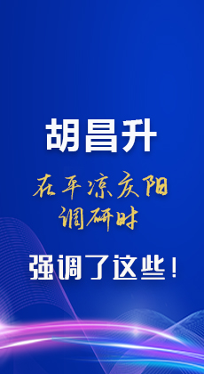 图解|胡昌升在平凉庆阳调研时强调了这些！