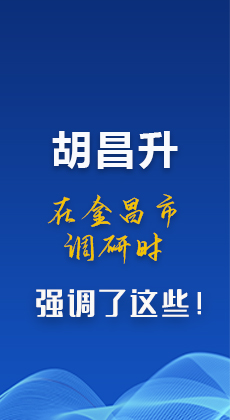 图解|胡昌升在金昌市调研时强调了这些！