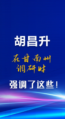 图解|胡昌升在甘南州调研时强调了这些！