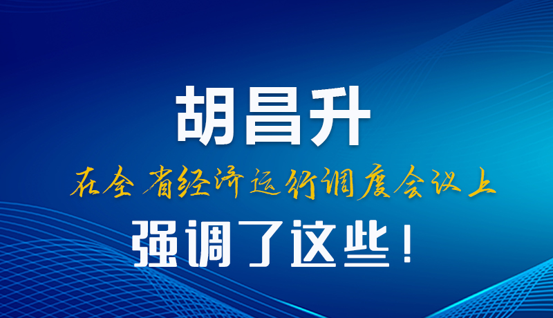 图解|胡昌升在全省经济运行调度会议上强调了这些！