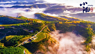冬日华池黄土塬 色彩斑斓景如画