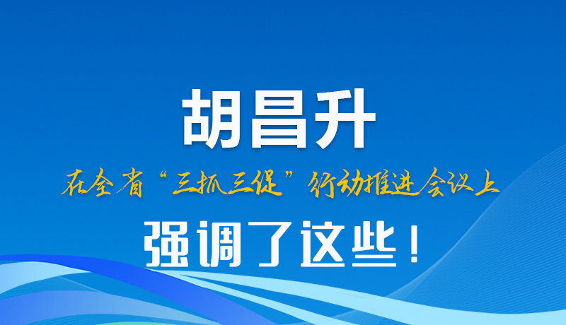 图解|胡昌升在全省“三抓三促”行动推进会议上强调了这些！