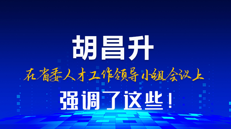 图解|胡昌升在省委人才工作领导小组会议上强调了这些！