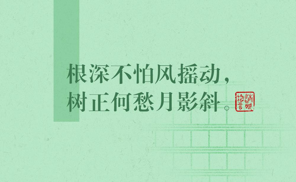 清风格言 | 根深不怕风摇动，树正何愁月影斜