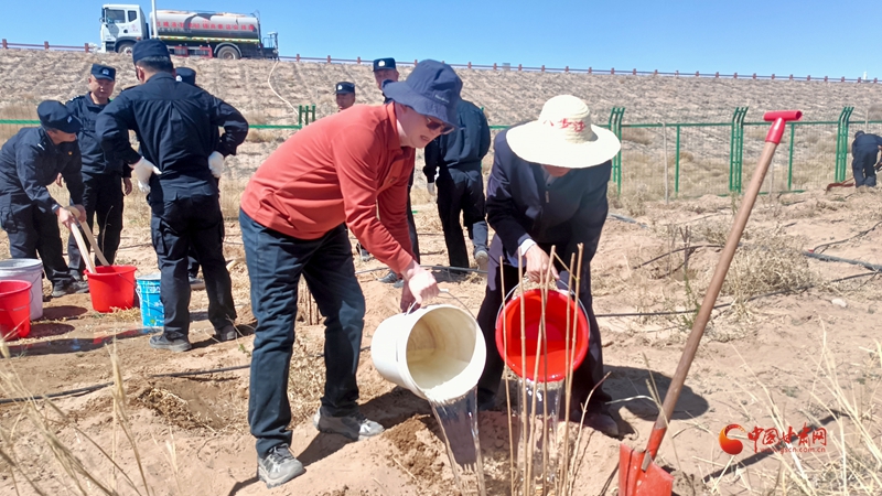 “党旗引领添新彩 植树披绿八步沙”公益植树活动