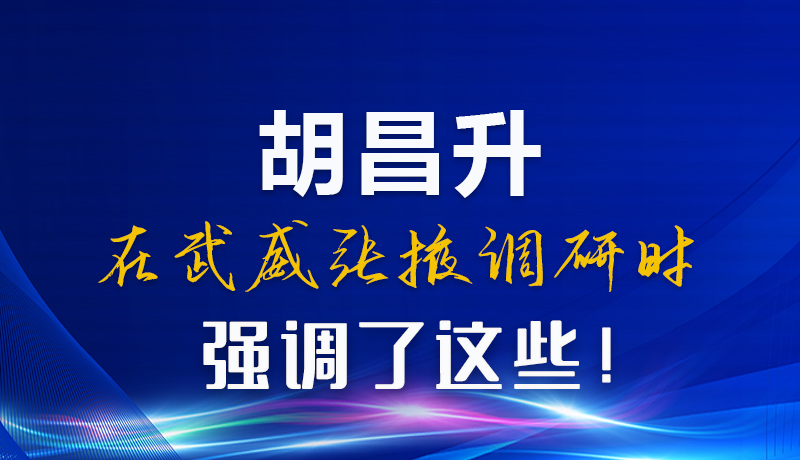 图解|胡昌升在武威张掖调研时强调了这些！