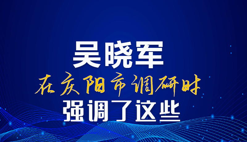 图解|吴晓军在庆阳市调研时强调了这些