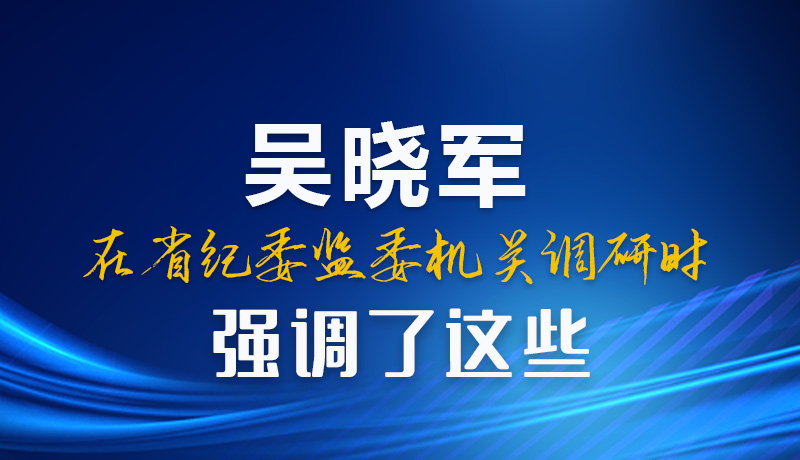 图解|吴晓军在省纪委监委机关调研时强调了这些