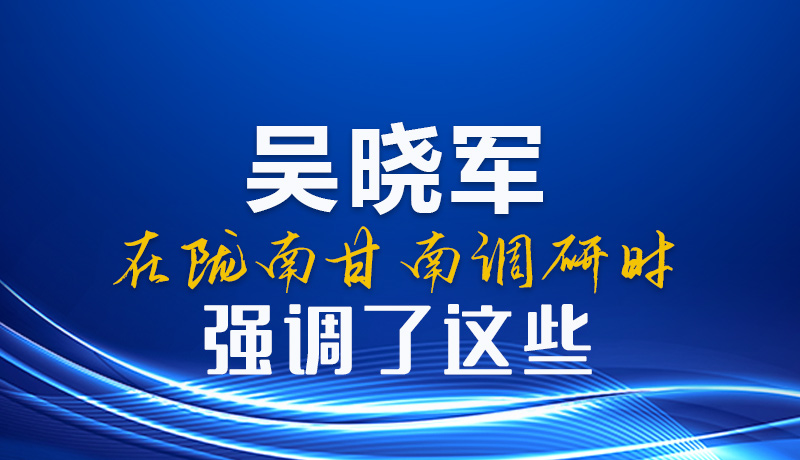图解|吴晓军在陇南甘南调研时强调了这些