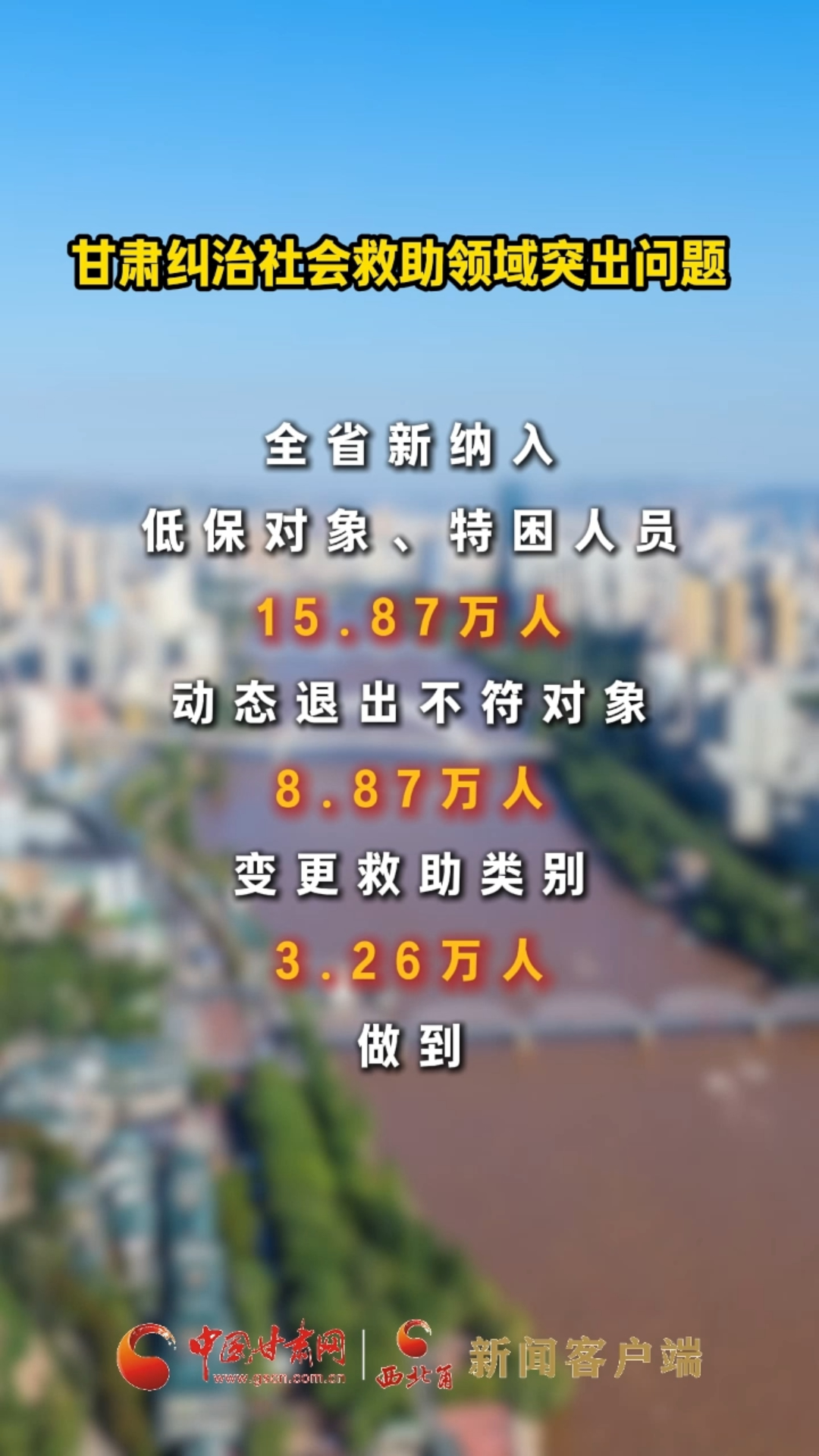 甘肃纠治社会救助领域突出问题